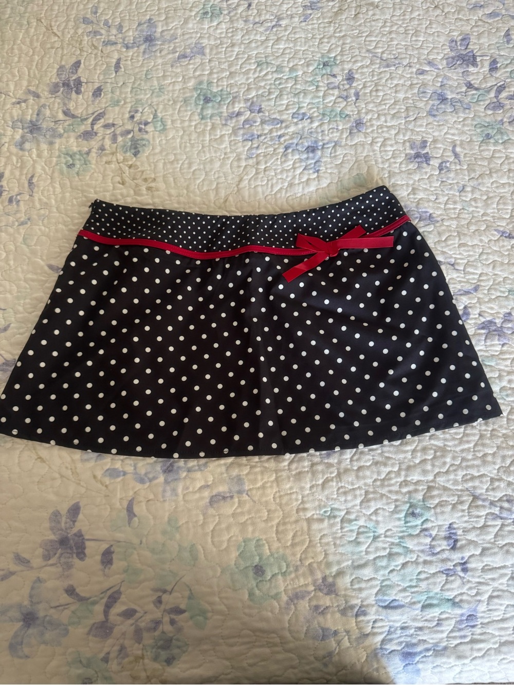Black Polka Dot Micro Mini Skirt